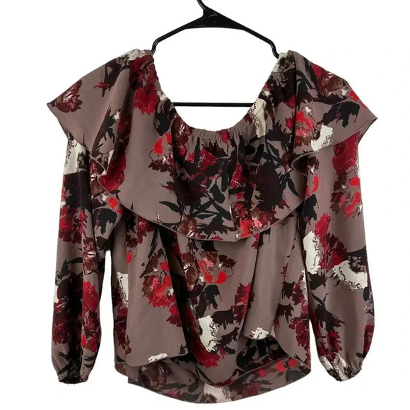 Aritzia Wilfred Morel Floral Off Shoulder Blouse Ss M - Picture 13 of 16